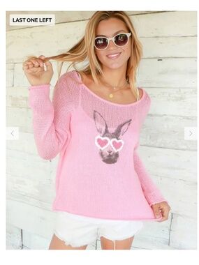 Wooden Ships HIP HARE PRINTED CREW lightweight sweater